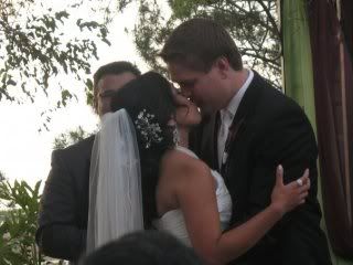 Our first kiss as Mr. &amp; Mrs. Smith