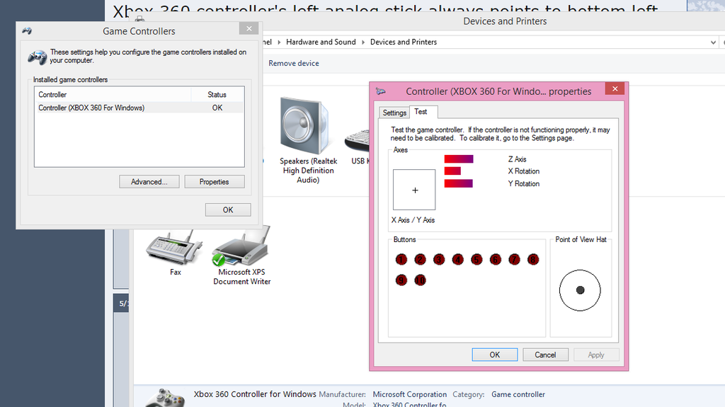 Xbox controller x axis Problem Tom's Hardware Forum