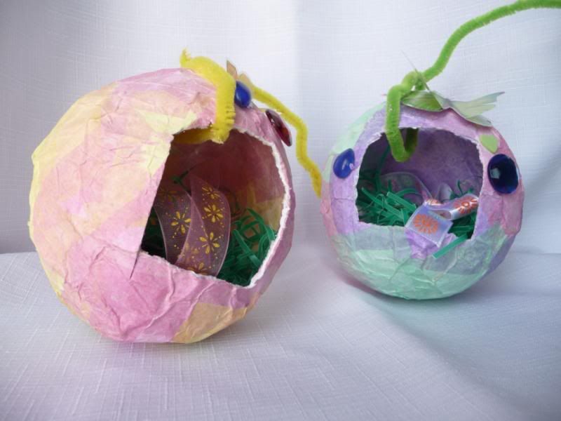 Paper Mache Egg diorama's