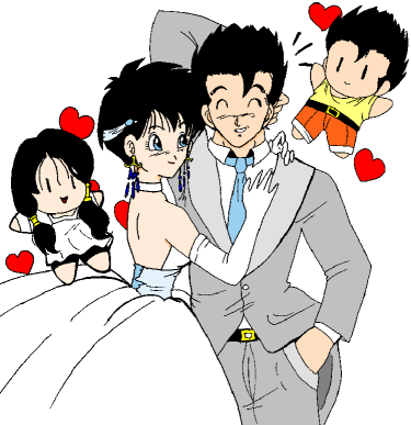 Gohan and Videl got married! Who didn't see that coming from galaxies away 