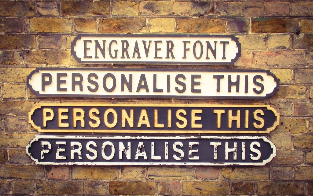 Wooden Road Street Sign Personalised 25 letters, ENGRAVER FONT eBay