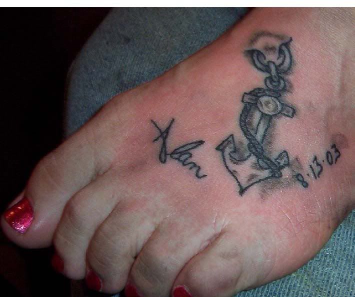 (New Ink :: Cassie's Anchor ) anchor foot tattoo