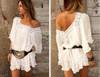 white and frilly