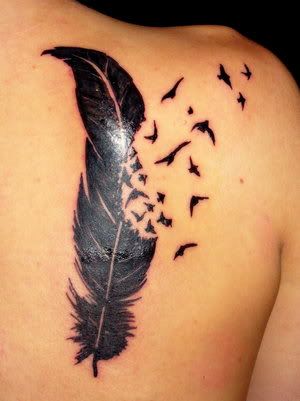 tattoo feather. Bird Silhouette-Feather