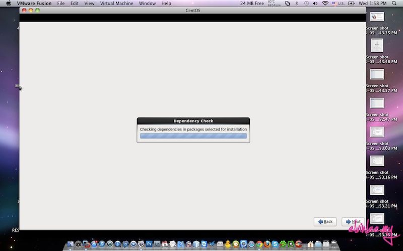 Install CentOS 6.4 in VMware Fusion 5 on Mac OS X 10.6.8 Process 1