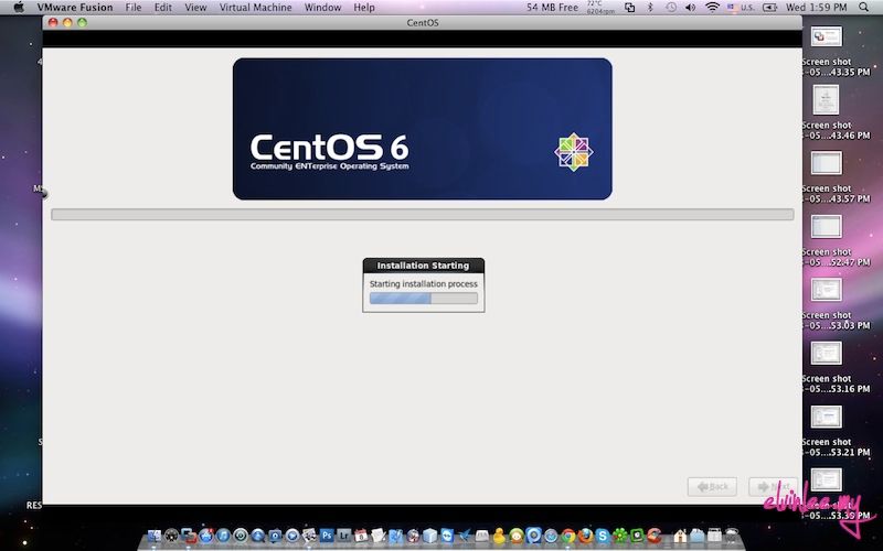 Install CentOS 6.4 in VMware Fusion 5 on Mac OS X 10.6.8 Process 2