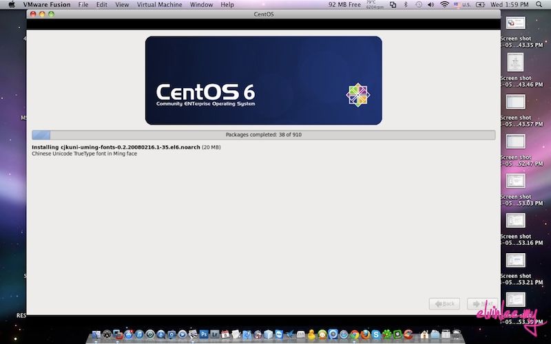 Install CentOS 6.4 in VMware Fusion 5 on Mac OS X 10.6.8 Process 3