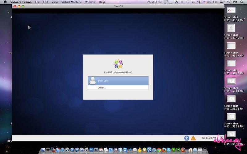 Install CentOS 6.4 in VMware Fusion 5 on Mac OS X 10.6.8 Done 1