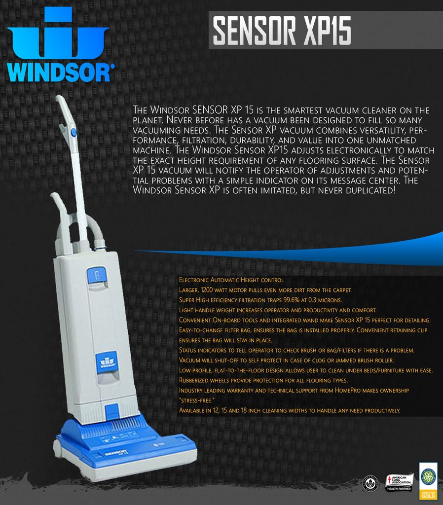 Windsor Sensor XP15 Commercial Upright HEPA Vacuum eBay