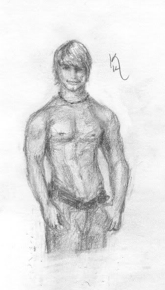 this is a picture I drew of a shapely young man.  Refresh the browser of imagine through the text...