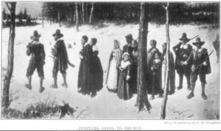 Puritans going to church