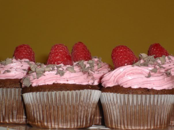 Two Chocolate Raspberry Cupcakes