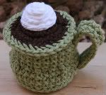 Cotton Play Food: Espresso Con Panna (or Hot Cocoa with Whipped Cream) in Sage