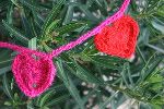 Merino Wool Heart Garland in Pink and Red
