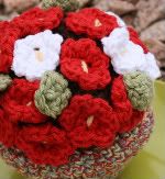 For Your Little Valentine: A Cotton Pot of Flowers-- Shipping Included