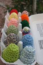 Individuality-- A Dozen Cotton Easter Eggs in Recycled Carton