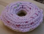 Cotton Play Food: Pink Frosted Donut with Sprinkles