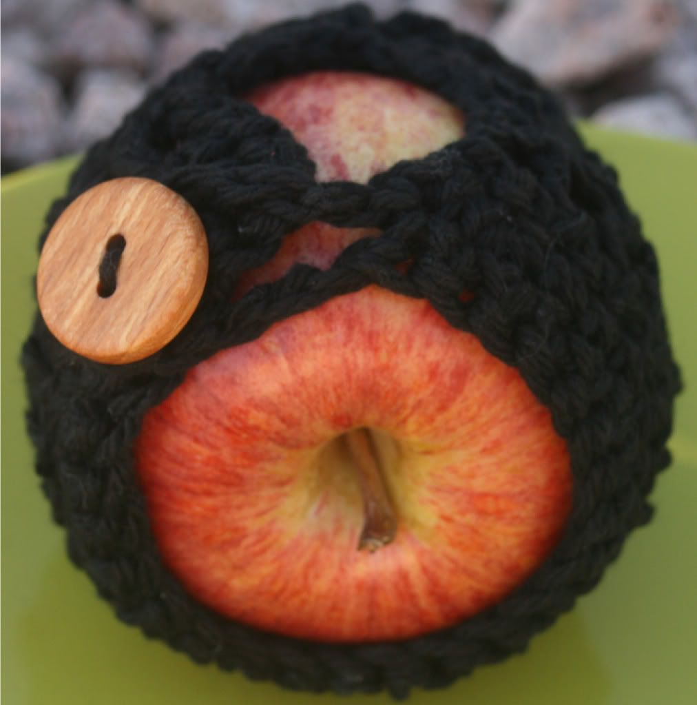 Happy Apple Fruit Jacket in Black