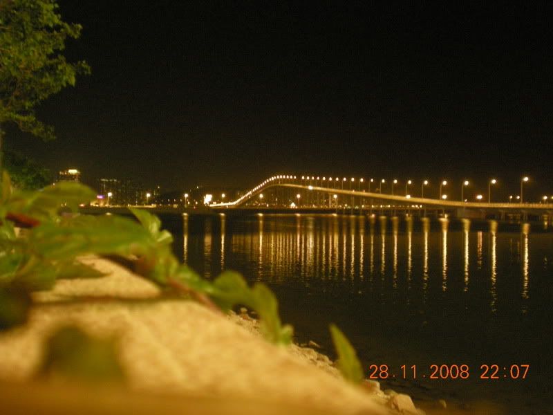 The bridge going to the airport side