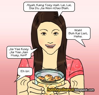 Singapore Web Comics by Daniel Wang - Hainanese Chinese New Year Greeting.