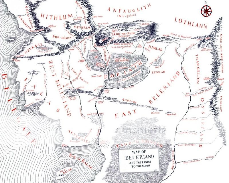 Map Of Middle Earth In Elvish BW Photo by DarkWillowPhoenix | Photobucket