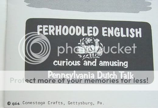 1964 Ferhoodled English amish pennsylvania dutch vocab  