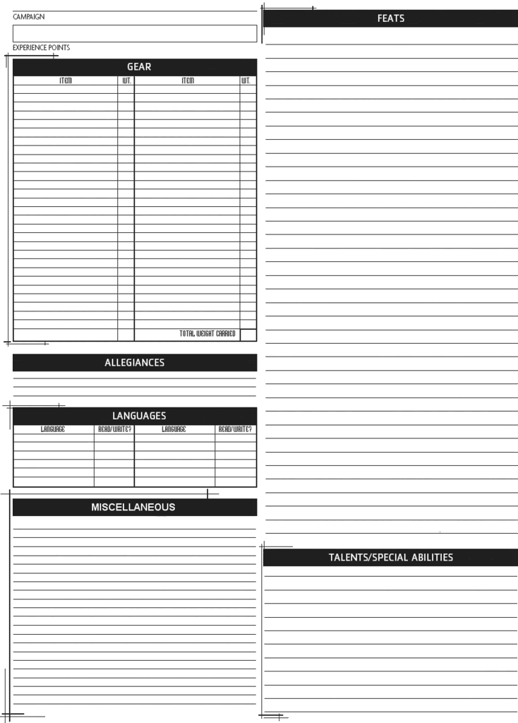 Doctor Who d20: Character Sheets: mylittlegamers — LiveJournal