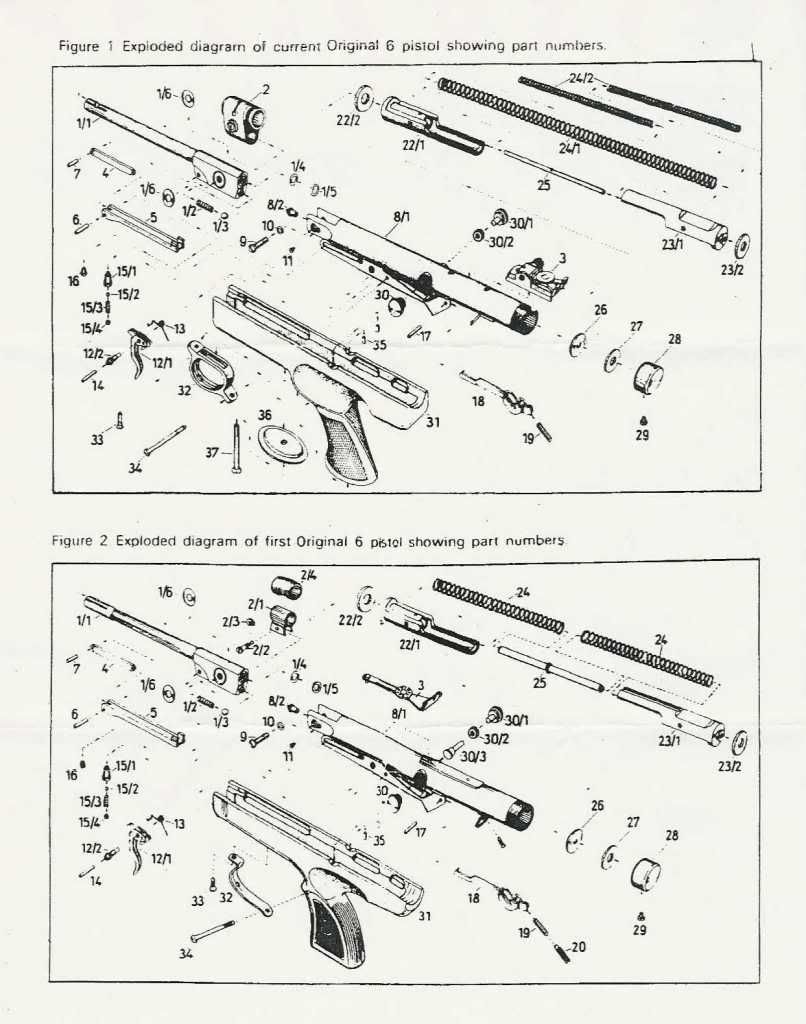 The Technical Section: Diana. Model 6 Pistol. Schematic.