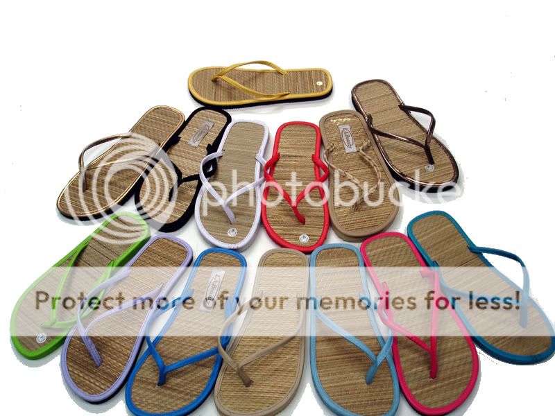 New Bamboo Flat Flip Flops Thong Sandal Sz 5 6 7 8